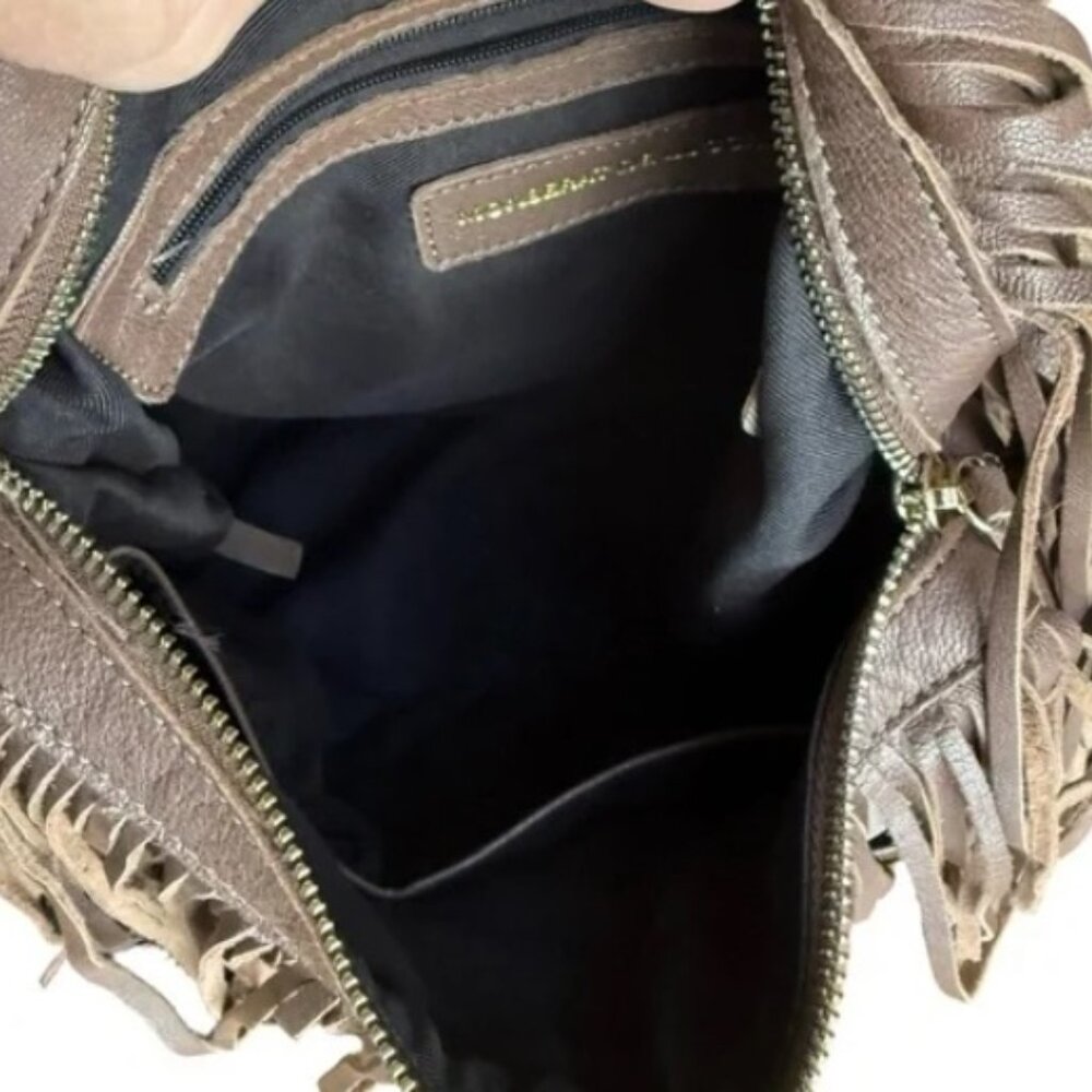 New $400 Monserat De Lucca Bochoa Fringe Bag Taupe Brown Anthropologie - Picture 5 of 6